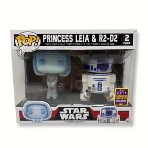 Funko Pop Star Wars Princess Leia & R2-D2 2 Pack 2017 Summer Convention NOT MINT